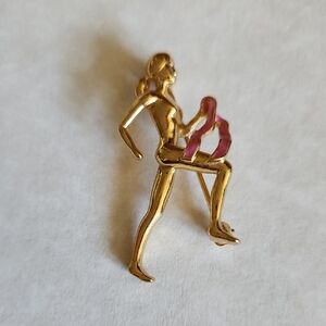 Limited Edition Susan G. Komen Breast Cancer Gold-Tone Metal Runner Pin